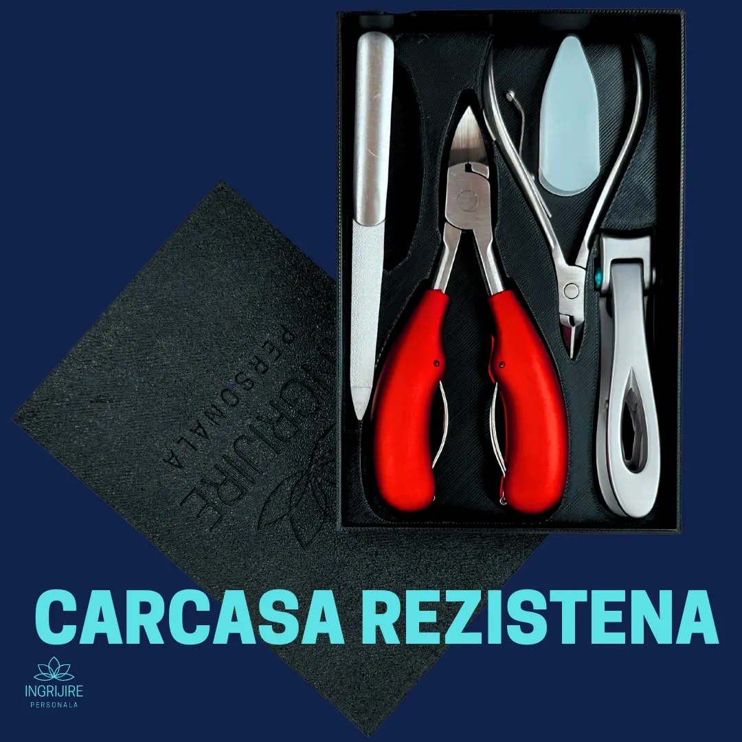 Set complet pentru pedichiura, 4 piese, otel inoxidabil, Red [6]