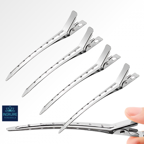 Clame de par - Set de 12 clame de par pentru coafura, silver