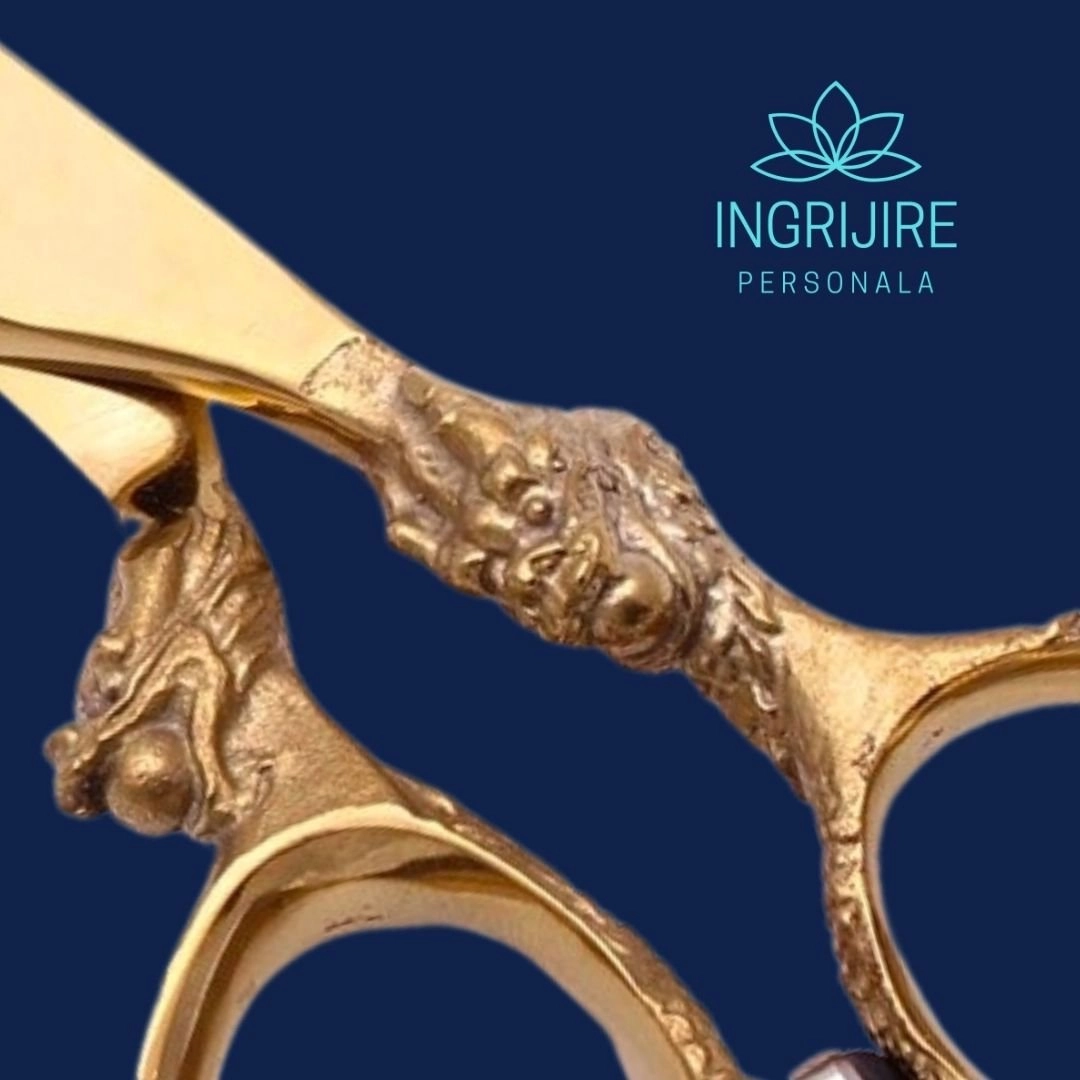 Set de 2 foarfece de tuns 6'', otel japonez, Royal gold [6]