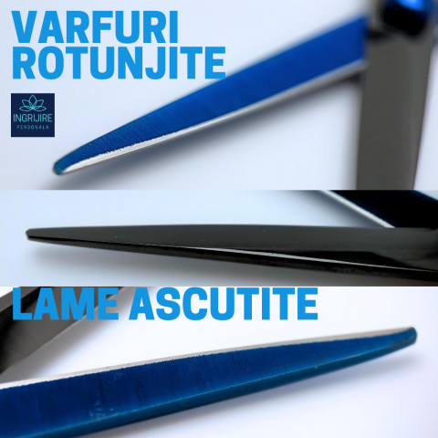 Set de 2 foarfece de tuns si filat 6''- black&blue [5]