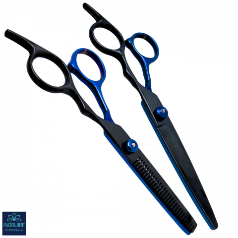 Set de 2 foarfece de tuns si filat 6''- black&blue [1]