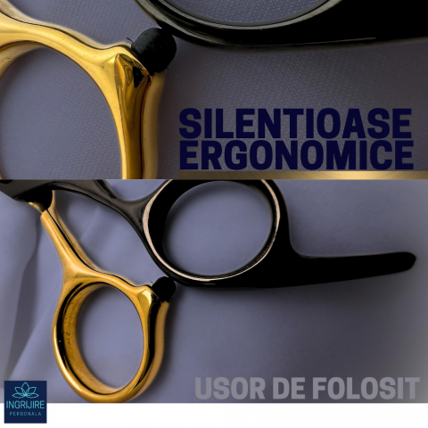 Set de 2 foarfece de tuns si filat 6''- black&gold [4]