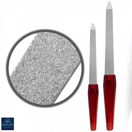 Pile cosmetice - Set de 2 pile din otel inoxidabil si maner din plastic dur