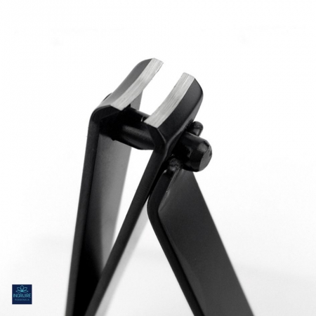 Set de 2 unghiere pentru manichiura&pedichiura cu carcasa din piele ecologica, otel negru mat [11]