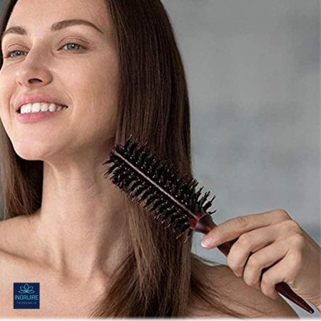 Set de 3 perii pentru frizerie, maner din lemn, termorezistente [10]