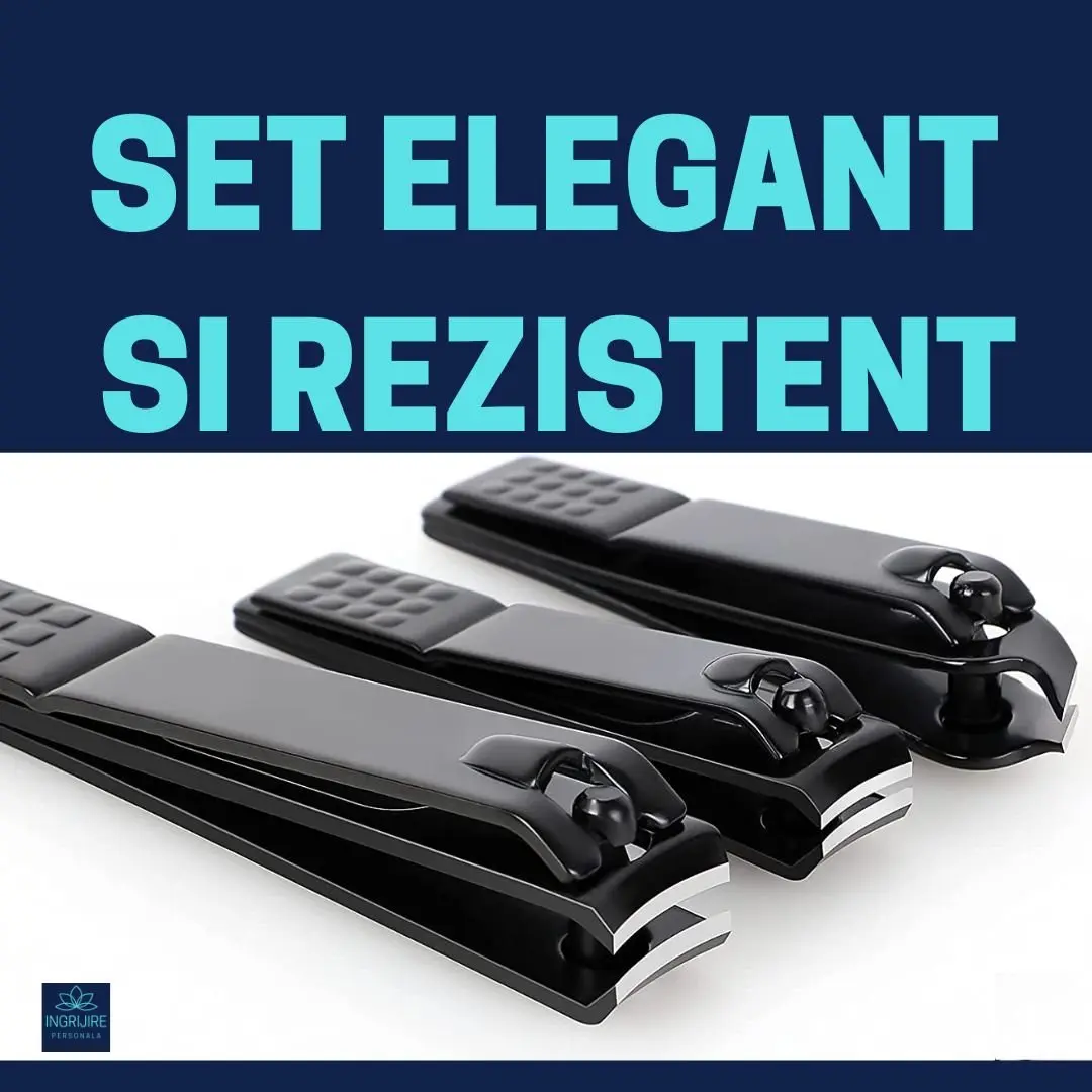 Set de 3 unghiere pentru manichiura&pedichiura cu carcasa, otel inoxidabil [1]