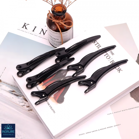 Set de 6 clame de par pentru coafura, Negru [3]