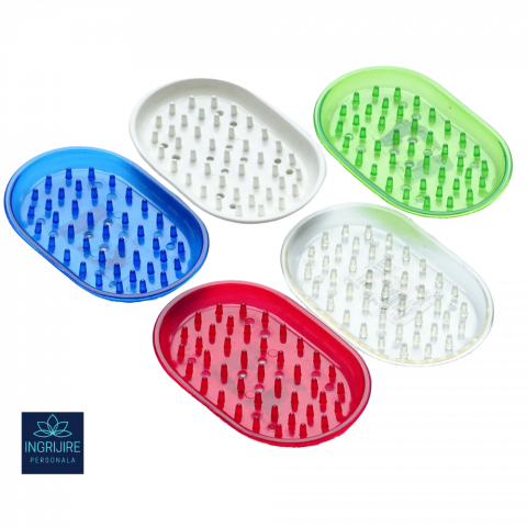 Sapuniere - Set de 5 sapuniere de cauciuc, 12x9x2 cm