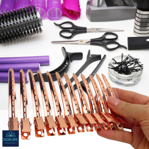 Set de 12 clame de par pentru coafura, rose gold [8]