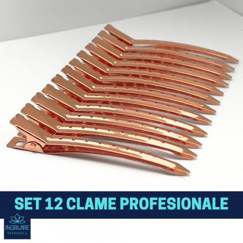 Set de 12 clame de par pentru coafura, rose gold [1]