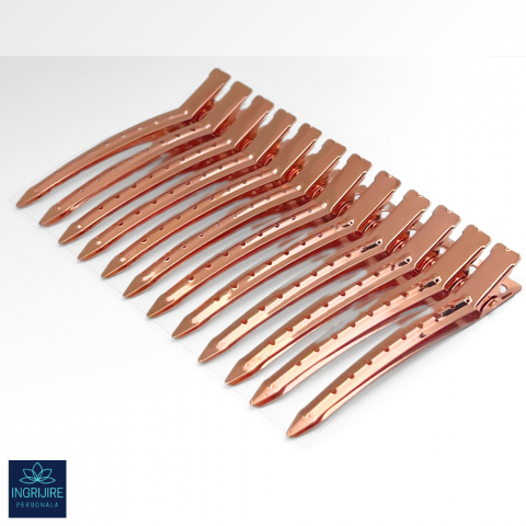 Set de 12 clame de par pentru coafura, rose gold [0]