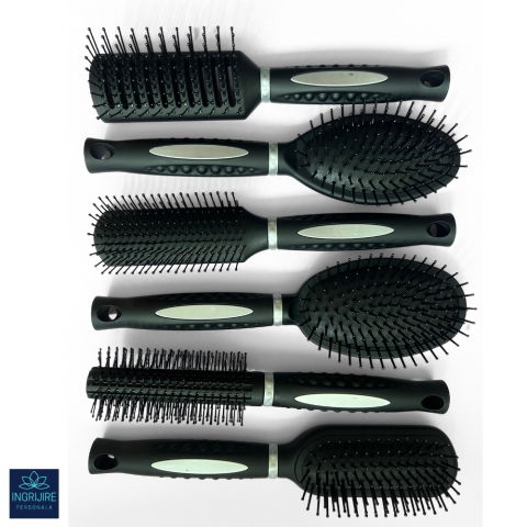 Set de 6 perii de par, BLACK, pentru coafor/frizerie [1]