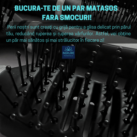 Set de 6 perii de par, BLACK, pentru coafor/frizerie [5]