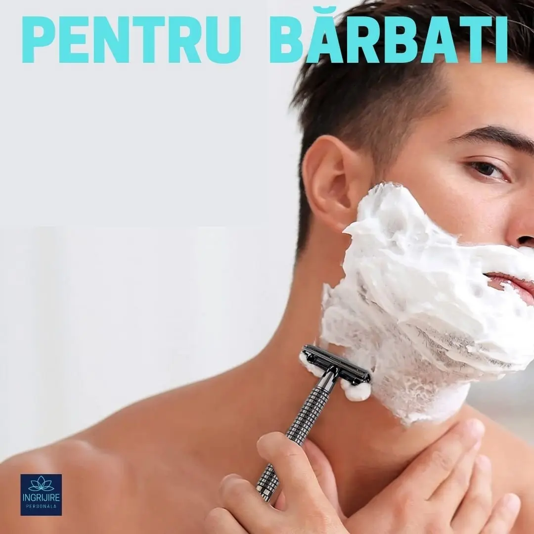 Set pentru barbierit clasic cu aparat de ras clasic, pamatuf, bol si stativ [3]