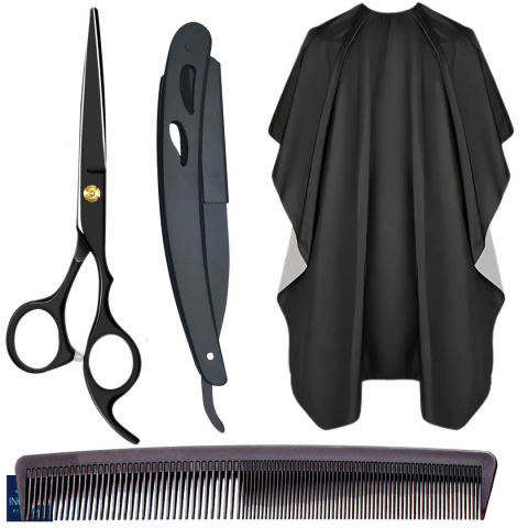 Frizerie, Coafor & Barber - Set pentru Tuns – 4 Instrumente, Essentials Black