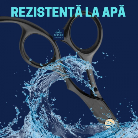 Set profesional de 2 foarfece de tuns si filat 6'', Matte Black [10]