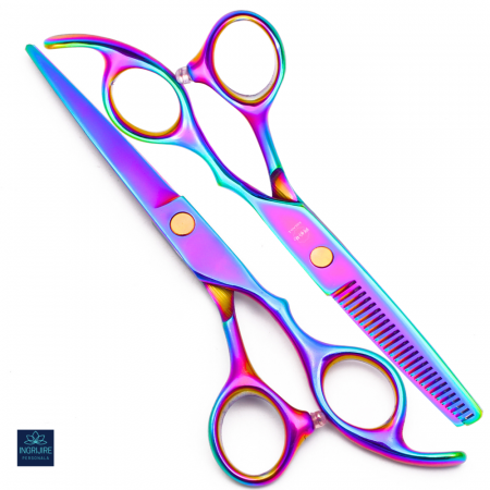 Set de 2 foarfece de tuns si filat 6''- Multicolor