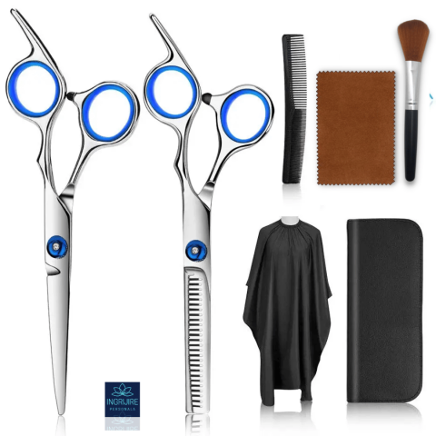 Foarfece de tuns - Set profesional pentru frizerie, 7 instrumente