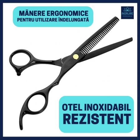 Set profesional pentru frizerie matte black, 9 instrumente [4]