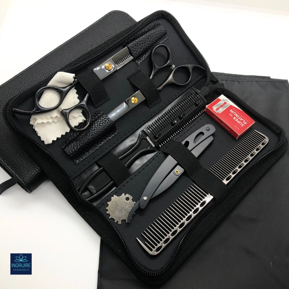 Set profesional pentru frizerie matte black, 9 instrumente [1]