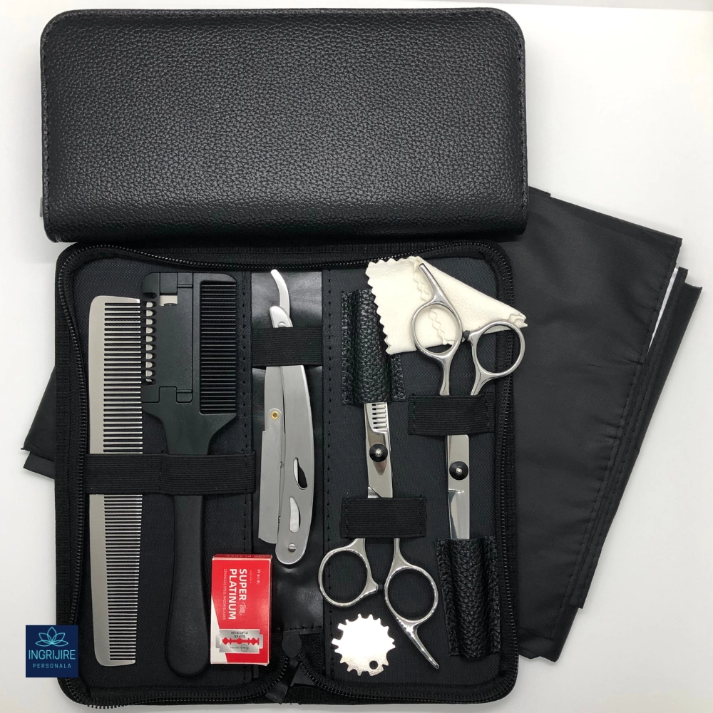 Set profesional pentru frizerie silver, 9 instrumente [2]