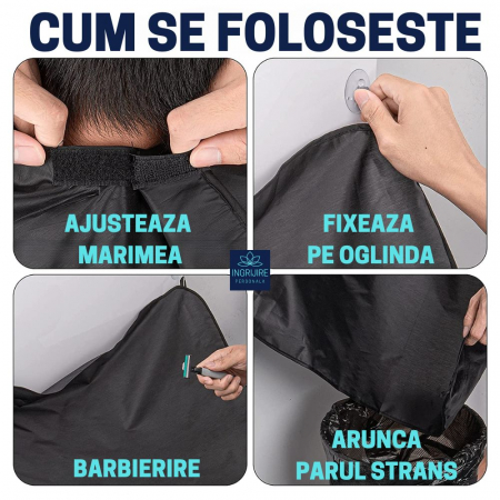 Sort / pelerina pentru barbierit negru [6]