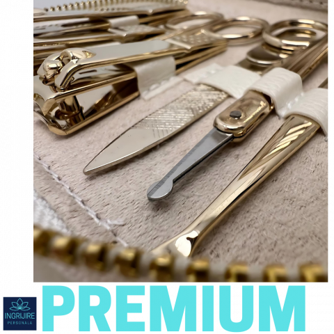 Trusa manichiura 12 piese, otel inoxidabil - Gold [2]