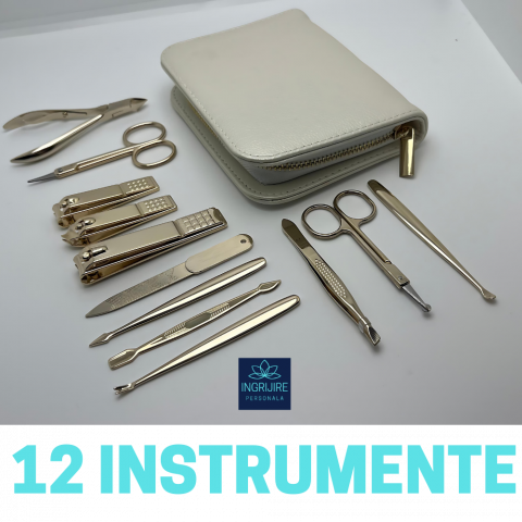 Trusa manichiura 12 piese, otel inoxidabil - Gold [6]