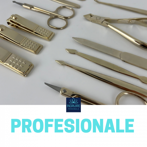 Trusa manichiura 12 piese, otel inoxidabil - Gold [7]