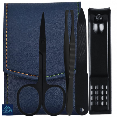 Trusa manichiura 4 piese, otel inoxidabil, Marine blue [1]
