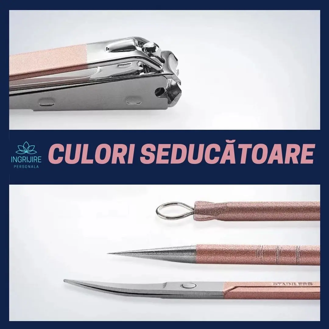 Trusa manichiura profesionala 16 piese, Flamingo Pink [3]