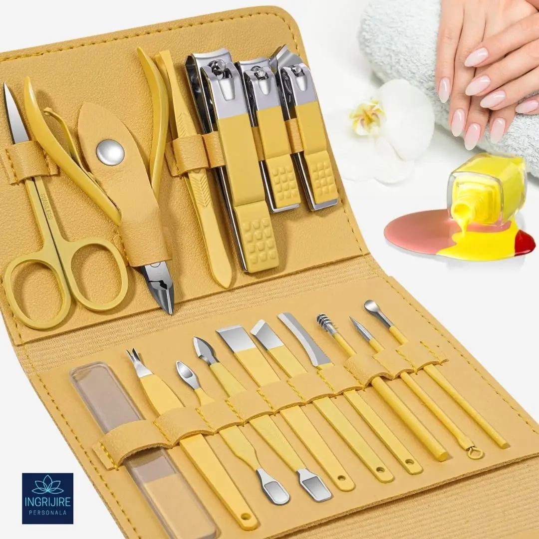 Trusa manichiura profesionala 16 piese, otel inoxidabil - LEMON [0]