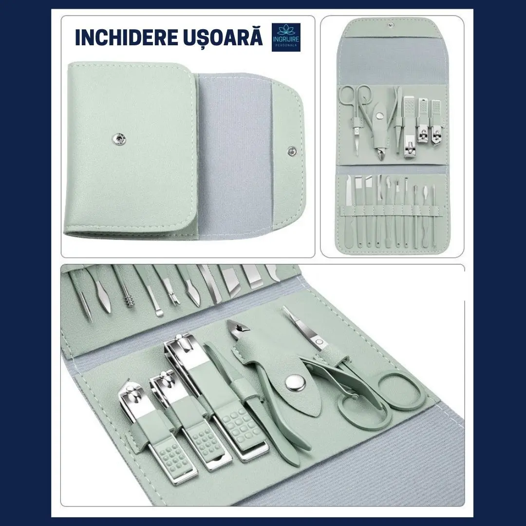 Trusa manichiura profesionala 16 piese, otel inoxidabil - OLIVE [8]