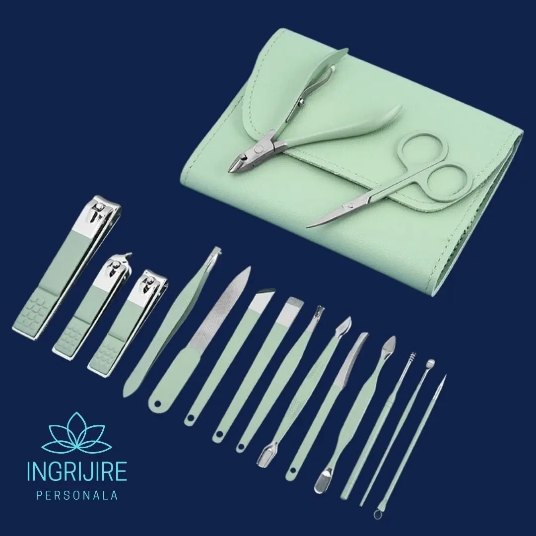 Trusa manichiura profesionala 16 piese, otel inoxidabil - OLIVE [2]