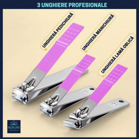 Trusa manichiura profesionala 16 piese, otel inoxidabil -ORHIDEE [7]