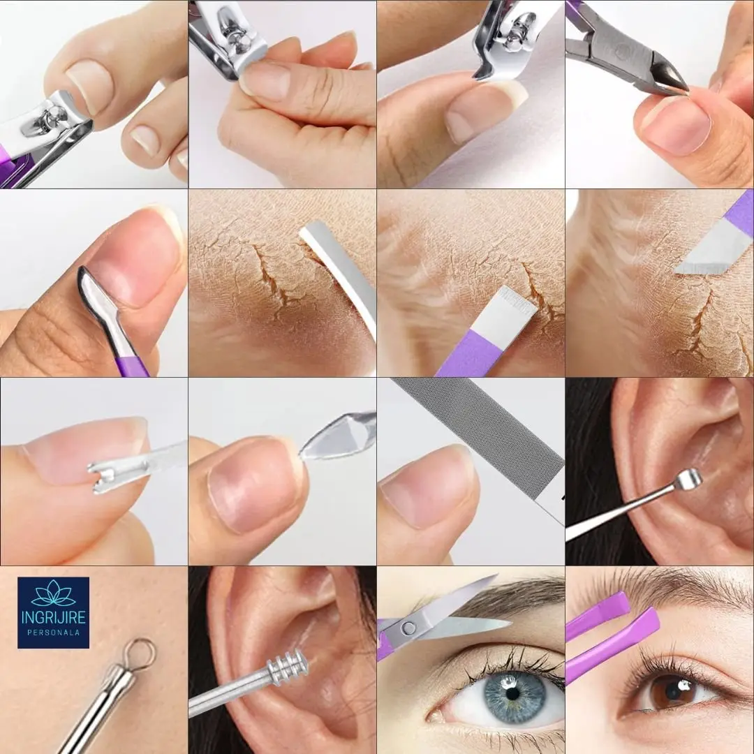 Trusa manichiura profesionala 16 piese, otel inoxidabil -ORHIDEE [7]