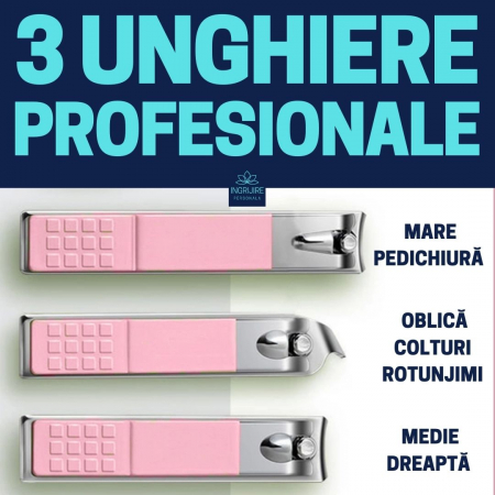 Trusa manichiura profesionala 16 piese, otel inoxidabil - PINK BABY DOLL [10]