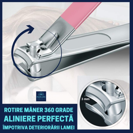 Trusa manichiura profesionala 16 piese, otel inoxidabil - PINK BABY DOLL [12]