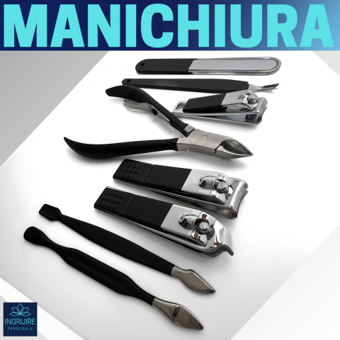 Trusa manichiura profesionala 18 piese, Black&Pink [7]