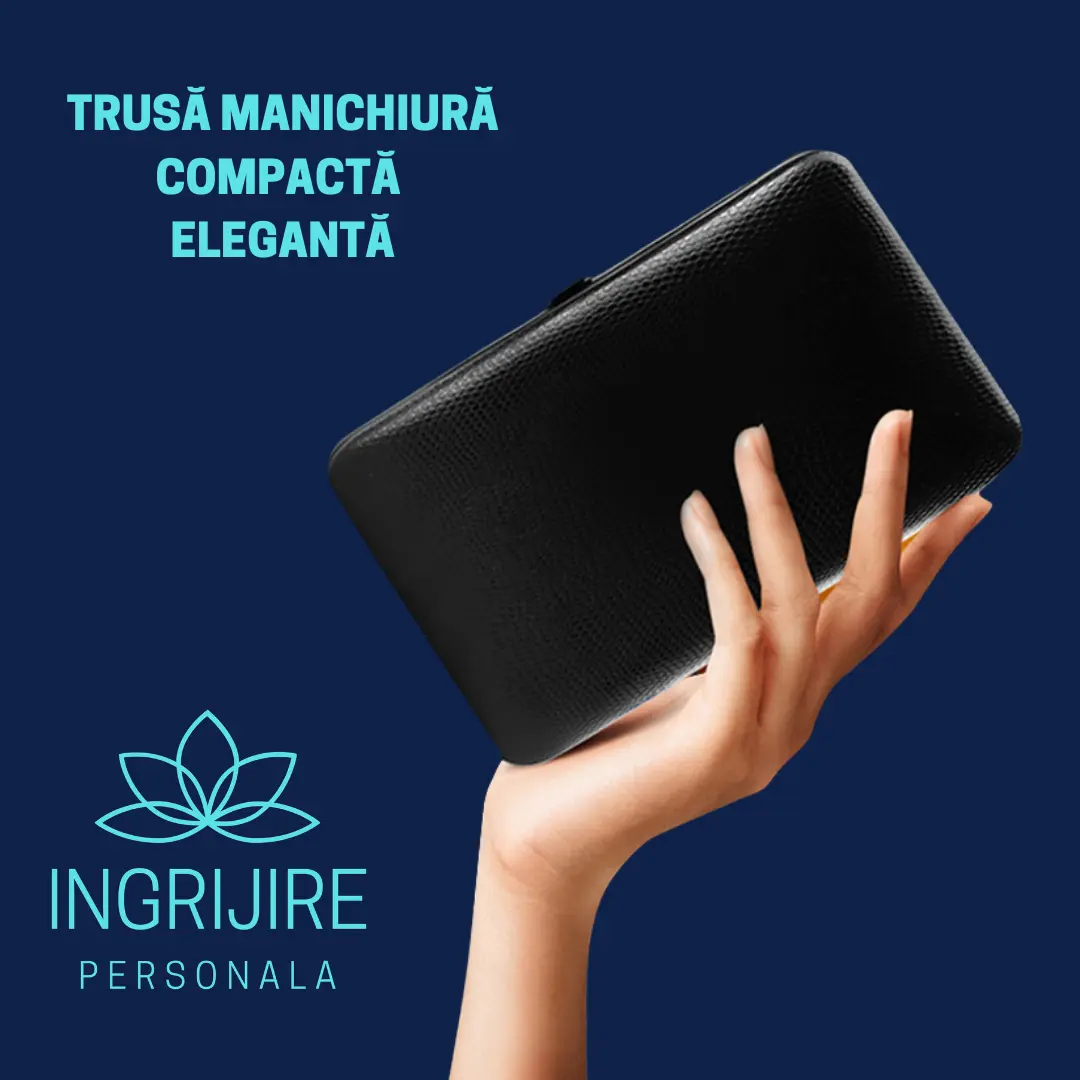 Trusa manichiura profesionala 18 piese, otel negru mat [3]