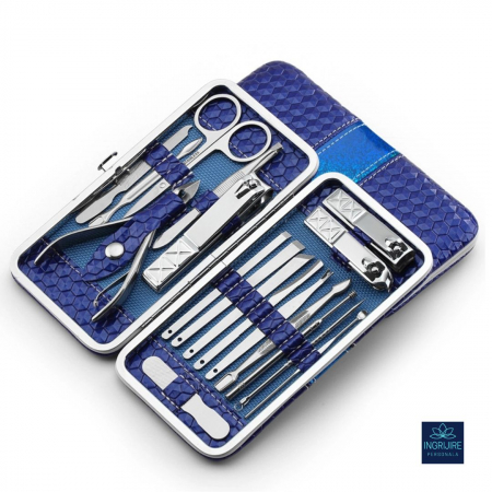 Trusa manichiura profesionala 18 piese, Silver, Ocean Blue [1]