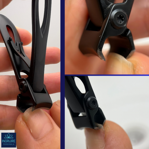 Unghiera pentru pedichiura cu deschidere mare - Otel inoxidabil - Matte Black [4]