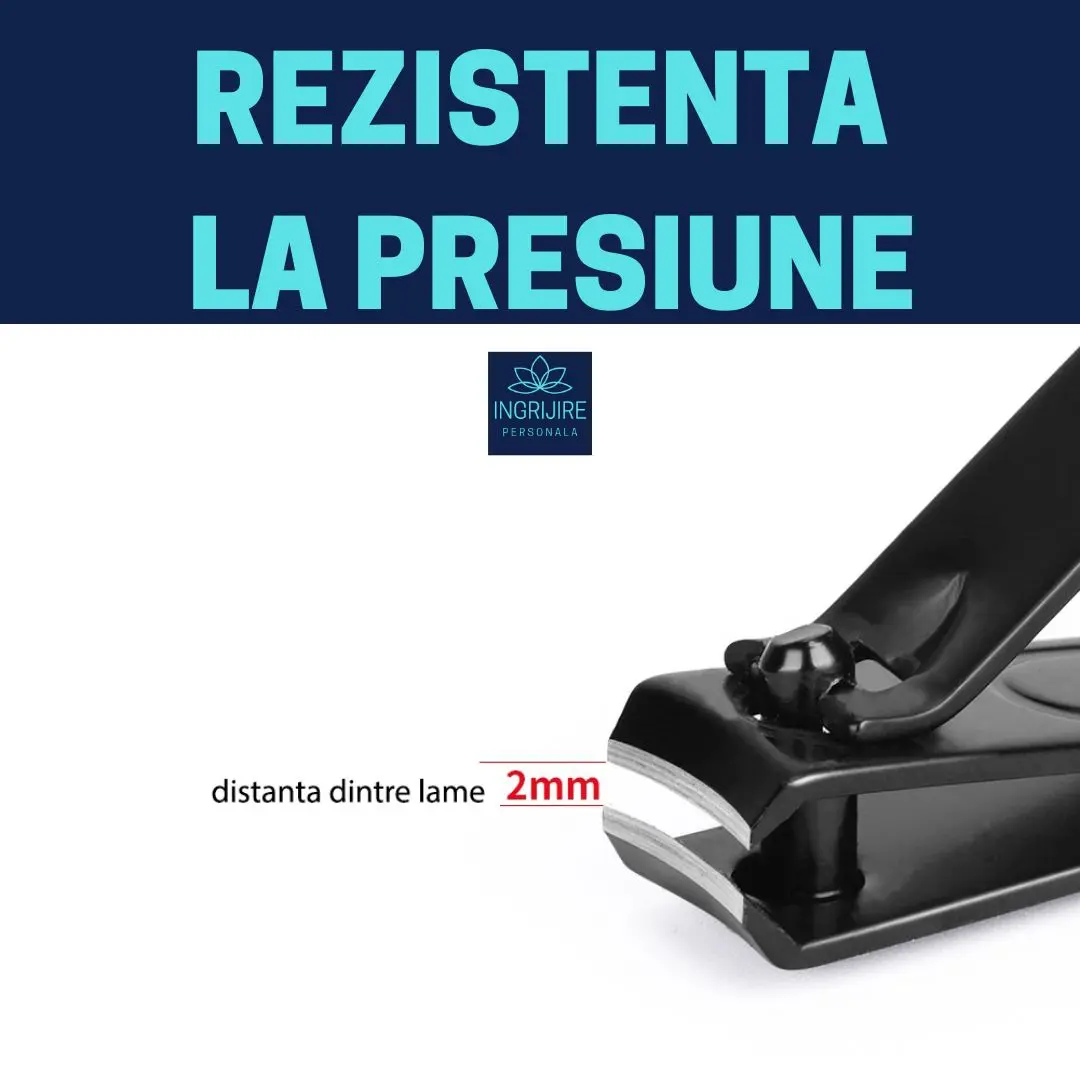 Unghiera pentru unghii dure manichiura&pedichiura - Otel inoxidabil - matte black - 8 cm [2]