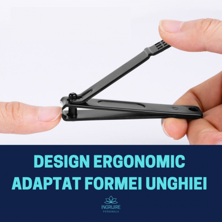 Unghiera pentru unghii dure manichiura&pedichiura - Otel inoxidabil - matte black - 8 cm [4]