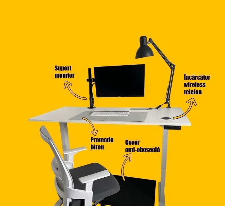 Accesorii utile pentru a fi utilizate impreuna cu un birou reglabil pe inaltime