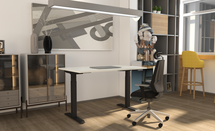 Birou reglabil inoLift Duo Lite - 2 motoare, sarcina 120kg, blat pal 1200x600x18 model stejar [5]