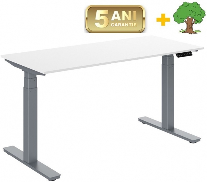 Pachet promo: Birou reglabil InoLift Duo PRO gri - 2 motoare, sarcina 120kg, Blat Pal si sertar gri [5]