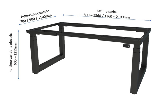 Cadru birou reglabil inoLift Quad Pro, sarcina 220kg, 5ani garantie [3]