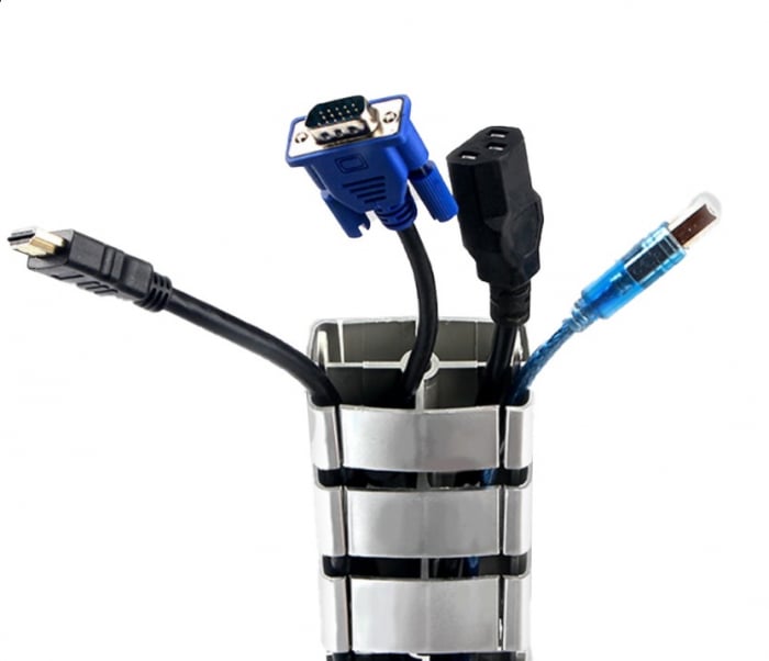 Organizator cabluri birou reglabil cu baza de plastic [6]