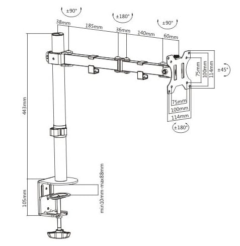 Suport monitor ajustabil 13"-32" [2]